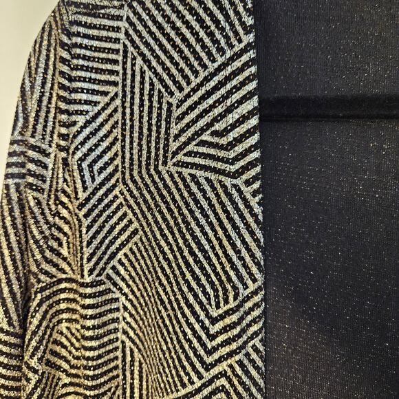 Lularoe Elegant Black Gold Sparkle Sarah long Duster size medium - Picture 5 of 7